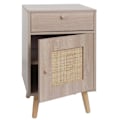 Miniatyrbillede 1 af 6: Aflastable, lavt bord, natbord, opbevaringsrum med skuffe, kubu rattan, MDF-look, eg 04_0008504 Flerfärgad