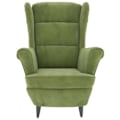 Miniatyrbillede 2 af 6: Lounge stol til stue designet og moderne i lysegrønt velour DEC028682 Grön