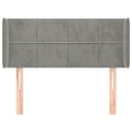 Miniatyrbillede 2 af 6: Hovedgavl til seng, tilbehør til soveværelse, møbel med sidekant 103 x 16 x 78/88 lys grå velour