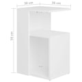 Miniatyrbillede 4 af 4: Side table for end of sofa 36 x 30 x 56 cm engineering wood white DEC032347 Vit