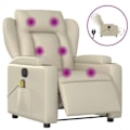 Miniatyrbild 2 av 6: TV-relaxed stol med massagefunktion, elektrisk, 6 massagenivåer i PVC creme DEC027154 Grädde