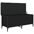 Miniatyrbillede 3 af 6: Bænkbænk med opbevaringsplads 102 x 42 x 45 cm, sort ingeniørtræ, metalramme DEC024770 kastanj