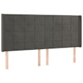 Miniatyrbillede 2 af 4: Hovedgærde - LED - Mørkegrå velour - 203x16x118/128 cm - Moderne stil - Moderne design Mörkgrå
