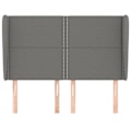 Miniatyrbillede 2 af 6: Hovedgærde til seng med sidestøtte 147 x 23 x 118/128 cm mørkegrå stof TDL0205004 Grå