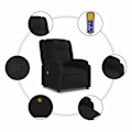 Miniatyrbillede 5 af 6: TV relaxationsstol med massagefunktion, justerbar, 6 massagepunkter i sort stof DEC027062 Svart