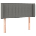 Miniatyrbillede 2 af 5: Sengehoved tilbehør til seng soveværelse møbel med LED 93 x 16 x 78/88 cm stof mørkegrå TDL0200982 Grå