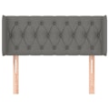 Miniatyrbillede 2 af 6: Hovedgærde til seng, soveværelse møbel med sidekant 103 x 16 x 78/88 cm mørkegrå stof TDL0205063 Grå