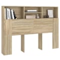 Miniatyrbillede 2 af 4: Hovedgærde med opbevaring, tilbehør til seng, natbord, hylde 140 x 19 x 103,5 MDF i egfarve.