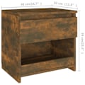 Miniatyrbillede 5 af 5: Nattøj med skuffe og åbent rum 40 x 30 x 39 cm ingeniørtræ brun DEC033554 kastanj