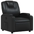 Miniatyrbillede 1 af 6: Fauteuil relax TV med komfortabel polstring, manuel vippefunktion i sort PVC DEC028084 Svart