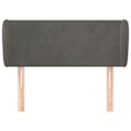 Miniatyrbillede 2 af 6: Hovedgærde til soveværelse med sidestøtte, 83 x 23 x 78/88 cm, mørkegråt fløjl TDL020488 Grå