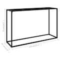 Miniatyrbillede 6 af 6: Moderne entréekonsol møbel, sidebord 120 x 35 x 75 cm, sort hærdet glas og stål DEC032107 Svart