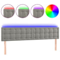 Pikkukuva 1 / 5: Sänkyyn tarkoitettu seinävarustus LED-valolla 160 x 5 x 78/88 vaaleanharmaata samettia makuuhuoneen huonekalu