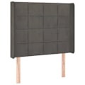 Miniatyrbillede 2 af 4: Hovedgærde - Ikke specificeret - 83x16x118/128 cm - Mørkegrå velour - Integreret LED - Moderne design Mörkgrå