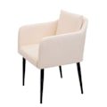 Miniatyrbillede 2 af 4: Chaiselong - Creme - Sort metal - 1 plads - Moderne design - Indendørs Grädde