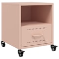 Pikkukuva 3 / 6: 2 kpl pyörällisiä yöpöytiä, joissa on laatikko ja avoin lokero 36 x 39 x 43,5 cm ruusukulta DEC035627 Rosa