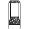 Miniatyrbillede 3 af 6: Funktionsdygtig konsolbord i stil med 80 x 35 x 75 cm i hærdet glas med marmorlook i sort og stål DEC032167 Svart