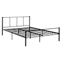 Miniatyrbillede 1 af 5: Seng til voksne i metal med metalbunde, struktur i sort stål 140 x 200 cm 03_0002693 Metall