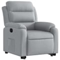 Miniatyrbillede 1 af 6: Fauteuil relax TV med komfortabel polstring og elektrisk løftefunktion i lys grå stof DEC027902 Grå