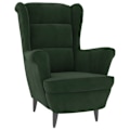 Miniatyrbillede 1 af 6: Designet og moderne loungestol i mørkegrøn velour DEC028686 Grön