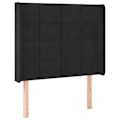 Miniatyrbillede 1 af 6: Hovedgavl - Ikke specificeret - 103x16x118/128 cm - Sort velour - Klassisk - Tidless Svart