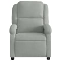 Miniatyrbillede 2 af 6: Fauteuil relax TV med komfortabel polstring og manuel vippefunktion i lys grå fløjl DEC027922 Grå