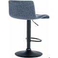 Miniatyrbillede 5 af 6: Barstol x1 enkel design med blåt stoffodstøtte, sorte metalben 10_0004555 Blå