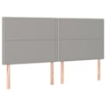 Miniatyrbillede 1 af 6: Hovedgærde til soveværelse med 4 dele 90 x 5 x 78/88 cm lys gråt stof TDL0206025 Grå