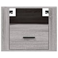 Pikkukuva 4 / 6: Yhdisteessä 2 seinäsyvennys yöpöytää laatikolla ja lokeroilla 50 x 36 x 40 cm insinööripuusta harmaa DEC036117 kastanj