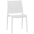 Miniatyrbillede 1 af 4: Hvid plast have stol med enkelt design, stabelbar