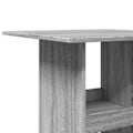 Miniatyrbillede 5 af 6: Multifunktionelt sidebord 60 x 60 x 102 cm med opbevaring i grå ingeniørtræ DEC036338 kastanj