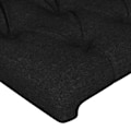 Miniatyrbillede 3 af 6: Hovedgavl til seng, soveværelse, møbel i 2 dele 72 x 7 x 78/88 cm, sort stof TDL0206252 Svart