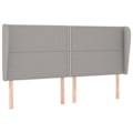 Miniatyrbillede 1 af 6: Sengegavl tilbehør til soveværelse møbel med sidelæbe 183 x 23 x 118/128 cm lys grå stof TDL0205203 Grå
