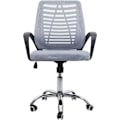 Miniatyrbillede 3 af 4: Ergonomisk kontorstol med hjul, netbetræk i grå stof