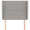 Miniatyrbillede 3 af 6: Hovedgærde til soveværelse møbel med sidekant 103 x 23 x 118/128 cm lysegrå stof TDL0205301 Grå