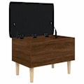 Miniatyrbillede 2 af 6: Bænk med opbevaringsplads og sort sædehynde 62 x 42 x 46 cm i ingenieretræ farve eg brun DEC024740 kastanj