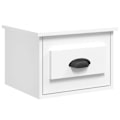 Miniatyrbillede 1 af 6: Væghængt natbord med skuffe 41,5 x 36 x 28 cm hvid ingeniørtømmer DEC034224 Vit
