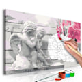 Miniatyrbillede 1 af 4: Malerisk selv maleri efter numre motiv Engel orkidé rosa 60 x 40