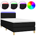 Miniatyrbillede 1 af 6: Sengebund - TDL - 80x200cm - Sort stof - LED - 1 plads Svart