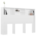 Miniatyrbillede 2 af 4: Sengegavl med opbevaring, sengebord, hylde 160 x 19 x 103,5 MDF hvid højglans