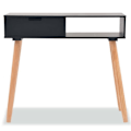 Miniatyrbillede 3 af 6: Moderne entrekonsol møbel med skuffe 80 x 30 x 72 cm MDF sort DEC031738 Svart