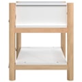Pikkukuva 4 / 6: 2 kpl yöpöytiä laatikoilla ja hyllyllä 42 x 38 x 45 cm valkoista ja ruskeaa MDF-astiaa sekä metallia DEC034966 Vit