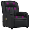 Miniatyrbillede 2 af 6: TV afslapningsstol med massagefunktion, justerbar, 6 punktmassage i sort PVC DEC027038 Svart