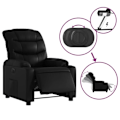 Miniatyrbillede 5 af 6: Fauteuil relax TV med elektrisk vippemekanisme, meget komfortabel i sort PVC DEC028470 Svart