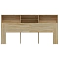 Miniatyrbillede 2 af 4: Hovedgærde med opbevaring, sengtilbehør, natbord, hylde 200 x 19 x 103,5 MDF farve eg Ek
