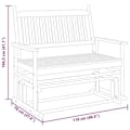Miniatyrbillede 6 af 6: Bænk med vippefunktion til haven 118 x 70 x 104,5 cm i sort poppeltræ DEC028718 kastanj