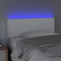 Miniatyrbillede 3 af 5: Hovedgærde - LED - Hvid - 100x5x78/88 cm - Syntetisk læder - Klassisk tidløs Vit