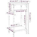 Miniatyrbillede 6 af 6: Udtalelsesbord, natbord med hylder 40 x 30 x 75 cm, sort ingeniørtræ og stål DEC032480 kastanj