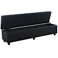 Pikkukuva 3 / 5: Banc banquette avec compartiment de rangement 180x45x45 cm en PVC noir mat 04_0005814 Svart