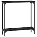 Miniatyrbillede 1 af 6: Entréemøbel konsolbord design elegant 75 x 22,5 x 75 cm ingeniørtræ og sort metal DEC032147 kastanj